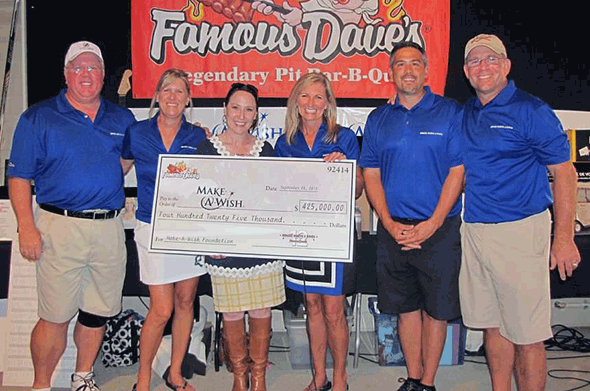 Famous Dave's Tennessee Make-A-Wish Contribution